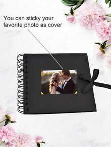 Retro Spiral Bound Customizable Photo Album, Creative Sticker DIY Album, Personalized Memory Album, Suitable For DIY Photo Album, Wedding Memory Album, Wedding Guest Book, Family, Couples, Classmates, Handmade Gift Album, Back To School, School Supplies, Wedding Gift For Bride - Multicolor - View 3