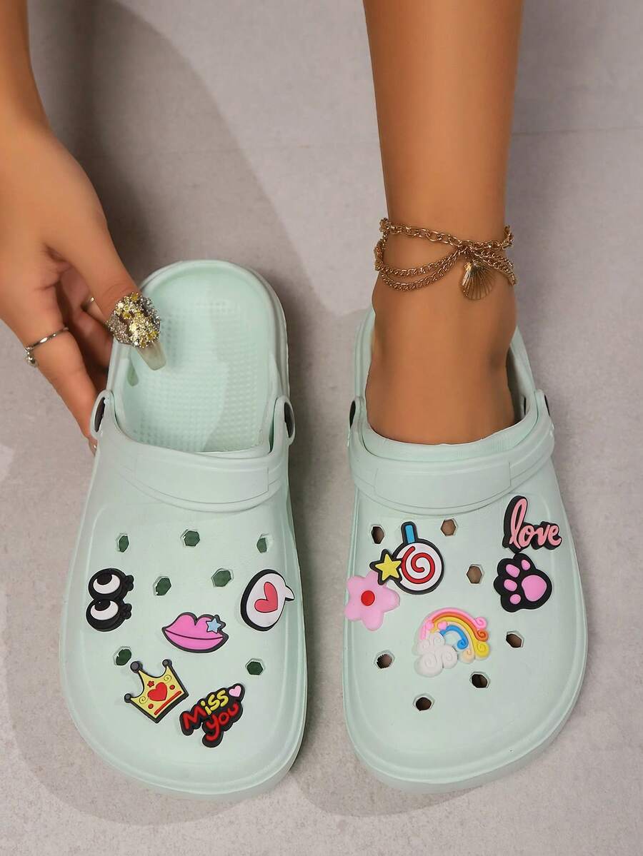 Nuevas sandalias casuales para mujer para primavera y verano, accesorios lindos hechos a mano, zuecos, zapatillas multicolor de verano opcionales, transpirables y cómodas con suela blanda, esenciales para la playa y vacaciones al aire libre, adecuadas para todas las estaciones