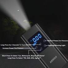 Bomba de aire portátil - Accesorios para automóvil, inflador de neumáticos/bomba de aire inteligente, con luz LED, diseño duradero, equipada con bomba de aire mini de inflado rápido DC12V/7.4V/11.1V 2000mah, adecuada para automóviles, motocicletas, bicicletas y pelotas - Negro - Ver 6