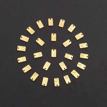 1pc Simple Rectangular Initial Heart Pendants Golden Box Chain Necklaces For Women - Yellow Gold - View 4