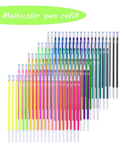 Bộ 100 ruột bút mực nhiều màu trung tính, bao gồm các màu kim loại, màu pastel, màu nhũ và màu neon, thích hợp cho sách tô màu dành cho người lớn, thủ công và các dự án nghệ thuật (màu sắc được phân phối ngẫu nhiên).