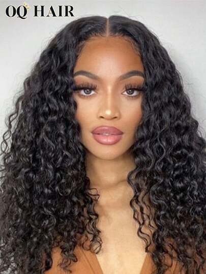 OQ 200% 密度，16-30 英寸沙龙级水波纹免胶假发，预剪裁 7x5 高清蕾丝前假发，自然色长假发，预先拔毛发际线，新手友好，无需胶水，100% 真人发假发，持久透气帽