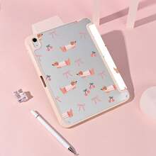 Bear 1pc Cute Dachshund Pattern Tablet Case With Pencil Holder, Multi-Angle Stand Protective Cover, Auto Sleep/Wake,Kawaii Tablet Case Compatible With Pro/Air/Compatible With Samsung Galaxy A9/S9/S7/S10+/Compatible With XIAOMI - Multicolor - View 4