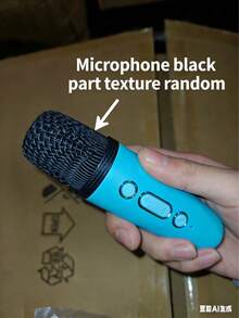 1pc Mini Karaoke Machine With 2 Wireless Microphones, Portable Wireless RGB Light Gift Speaker Set, Home Karaoke Machine, Portable Handheld Karaoke Microphone Speaker For Family Gathering, Birthday, Dorm, Back To School Essential, School Activities, Classroom Interactions, Gift For Classmates, Students, Music Class, Party Supplies - Blue 1 - View 8