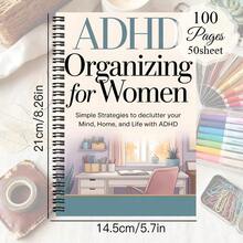 1pc ADHD Organizing Planner Notebook | Household Cleaning Schedule & Checklist, Daily/Weekly/Monthly/Yearly Housekeeping, Office Planner, Personal Organizer, Professional House Management Logbook, Time Management, Simple Strategies To Declutter Mind - A - View 3