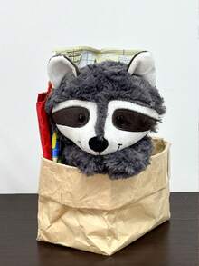 1个30厘米/11.81英寸毛绒浣熊玩偶，柔软灰色填充动物玩偶，适合儿童、幼儿、成人和家居，可爱礼物，适合所有年龄段，新年礼物，生日礼物 - 深灰色 - 查看 6