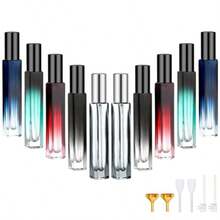 5 botellas de perfume vacías de spray de vidrio de 0.25 onzas atomizador de viaje recargable - Morado Ámbar Azul Rojo Verde - Ver 7