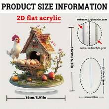 Bohemian Rooster Acrylic Plaque - Desk Decor With Stand, Rustic Home And Office Decoration, Suitable For Parties And Holidays - Multicolor - View 4