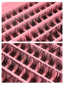 Asiteo 120pcs D Curl Cluster Faux Mink Fake Eyelashes Set With Tweezers, Individual Eyelashes Natural Look Lashes Fluffy Clusters Lashes DIY Eyelash Extension - Multicolor - View 6