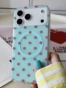 IMD Polka Dot Dopamine Magnetic Applicable For IPhone 17 Pro Max Phone Case, New 16/12/11 Female High-End Anti-Fall Full Coverage Transparent 13 Personalized Fashion Phone Case Protective Cover Compatible With Apple 14/15 Pro Max - Multicolor - View 1