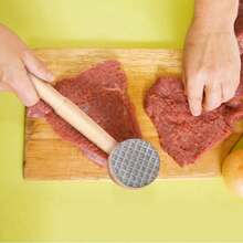 Mazo para carne de madera de dos caras para ablandar filetes de ternera. Práctico utensilio de cocina. - Albaricoque - Ver 10