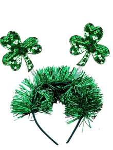 1pc Clover Bohemian Vintage Cute ABS Plastic Green Ribbon Party Headband, St. Patrick's Day Decoration - Green - View 10