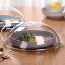 Rotating Vent Food Cover, Transparent Microwave Splash Proof Dish With Handle, Suitable For Food, Utensils, Plates, High Temperature Food Heating Cover With Steam Vent And Handle, Transparent Dish Cover, Cooking Heating Dish Cover - Home And Office Oil Protection Cover And Vegetable Rack - Multicolor - View 6