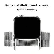 适用于 Ultra3/2 49mm、11/10/9/8/7 以及 SE2 46mm、45mm、41mm、44mm、40mm 的金属米兰尼斯表带，磁吸式表带，可替换表带 - 彩色 - 查看 3