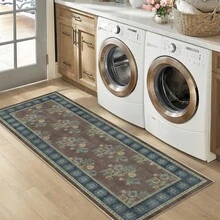 1 buah Karpet/Permadani/Keset Kamar Mandi/Keset Pintu/Permadani Panjang Bergaya Persia Vintage - Pola Bunga Klasik Bohemian Retro, Cocok untuk Kamar Mandi, Dapur, Pintu Masuk, Lorong, Samping Tempat Tidur, Ruang Tamu, Kamar Tidur, Lembut & Dapat Dicuci, Dekorasi Rumah - MultiWarna - View 8