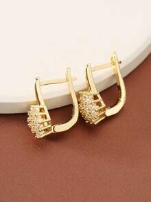 1 Pair Of Fashionable And Exquisite Flower Earrings With Copper Material Inlaid With Zirconia Temperament, Suitable For Daily Festivals, Parties, Birthdays, And Can Be Given As Gifts To Friends And Lovers - Flower Earrings - View 7