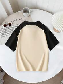 青少年男孩赛车风格设计印花Polo衫+赛车号码“48”标志图案工装裤 男孩夏季新款套装 - 彩色 - 查看 4