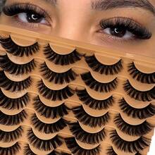 14 Pairs Russian Volume Fluffy False Eyelashes, DD Curl Classic Cat Eye Mink Lashes, Criss-Cross Lashes, Soft Natural Lash Extension Makeup, Lengthening And Enlarging Eyes, Creating Dramatic Thick Effect Suitable For Parties And Celebrations - russian strip lashes - View 8