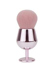 1pc High-Quality Pink Powder Brush, Unique Stemmed Makeup Brush, Niche Design Excess Powder Brush, Nail Dust Brush, Highlighter Brush, Fiber Hair Makeup Brush, Non-Absorbing, Fluffy Makeup Brush, Beauty Tools - Multicolor - View 9