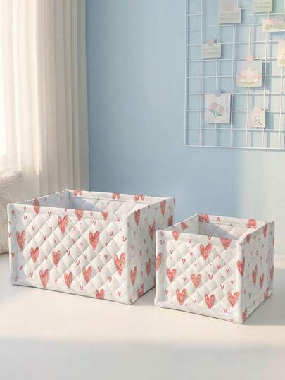 Printed Desktop Storage Basket, Desktop Organizer Basket, Makeup Brush & Skincare Storage Basket, Desktop Decor, Cosmetic Storage Box, Portable Picnic Basket, Gift