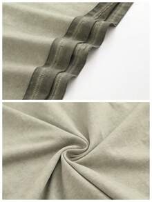 Dirty Wash T-Shirt Men Women Unisex Distressed Vintage "Sun" Rock Band Grunge Oversized Short Sleeve Top - màu xanh quân đội bẩn - Xem 6