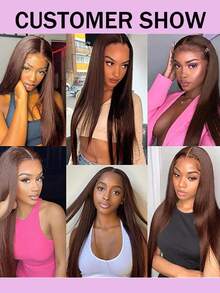 13x4蕾丝前假发，180%密度，直发真人发蕾丝前假发，带婴儿发，透明蕾丝假发，适合女性日常及派对佩戴 - S4 - 查看 6