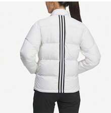 Adidas Women's New Outdoor Windproof Warm Hooded Down Jacket - White - View 3