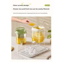 Luxury Iced Water Pitcher, Heat-Resistant With Faucet, Fruit Tea Dispenser, Home Beverage Cooler - Multicolor - View 5