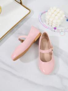Girls' Vintage-Style Soft Bottom Casual Flat Princess Shoes, Versatile Solid Color Loafers - Pink - View 15