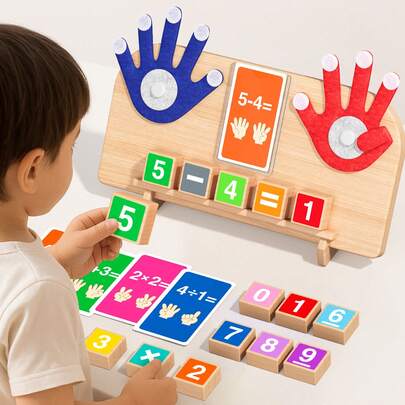 2026 New Arrival Montessori Baby Wooden Finger Math Learning Game Educational Abacus Teaching Aids Gift Toys For Boys Girls