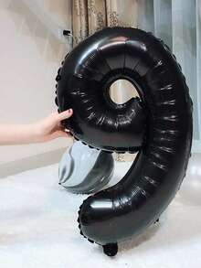 16-Inch Black Number Foil Balloons, Polyester Membrane Balloons For Birthday Party Decorations, Graduation Ceremony Decorations, New Year Decorations, Holiday Decorations - Black - View 4