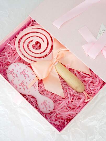 1把大号气垫竹梳，带礼盒，亚克力竹制桨式梳子，带手柄，天然竹制桨式梳子，可轻松梳开打结的头发，男女通用，便携式梳子，可按摩头皮