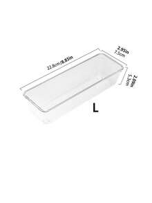 9/25件套透明塑料桌面收纳托盘，抽屉整理盒套装，化妆品收纳盒，适合存放化妆品和珠宝，可用于浴室、卧室和办公室，适合度假、海滩、浴室、卧室等场所，大容量，化妆间装饰 - 透明色 - 查看 14