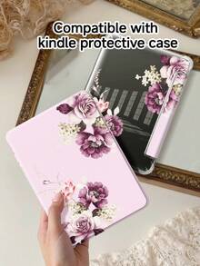 浅紫色玫瑰、芙蓉、樱花、百合图案平板电脑保护套，兼容苹果Air 11英寸M3（2025款）/M2（2024款）、Air第五代（2022款）、（A16）11英寸第十一代（2025款），兼容三星Galaxy Tab平板电脑，Kindle Paperwhite第十二代（2024款）。透明背壳，时尚图案保护套，具备自动休眠/唤醒功能，气囊保护，适合作为礼物和办公用品。 - 彩色 - 查看 9