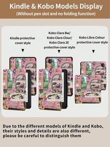 Kingsung Cute Corner Animal Pattern Tablet Protective Case, Suitable For 9.7/10.2/10.5/10.9/12.9 Inch, Pro 11 Inch, 10th Gen , Galaxy Tab S6 Lite 10.4 Inch, Kindle Paperwhite 12th Gen 2024, Kindle (11th Generation) 2022, Soft Shock-Proof Protection, Support Smart Sleep/Wake Function, With Stand Design - Multicolor - View 11