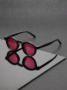 Fashionable Small Round Frame Unisex Glasses, Comfortable Curved Temples, Suitable For Outdoor Activities, Travel, And Shopping - Multicolor - View 8