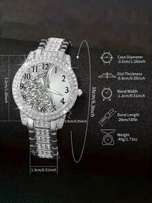 7pcs Women's PU Leather Watch Set, Three-Hole Roman Numeral Quartz Watch, Fashion Jewelry Accessories Women's Watch Fashion Glasses Wallet Set (No Box). - Multicolor - View 13