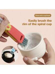 Cleaning Brush Set: Cup Brush, Bottle Brush, Glass Brush, Brush, Replaceable Brush Heads, Deep Cleaning Tool; 3-In-1 Flower & Crocodile Lid Brush, Multi-Functional Crevice Cleaning Brush, Stainless Steel Cup & Straw Cleaning Brush, Long Handle Brush, Small Brush - One Size - View 5