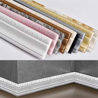 1pc 2.3 Meters Self-Adhesive Waterproof Wall Decor Trim Sticker For Living Room