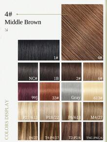DNE HAIR 10件組 100%真髮無縫隱形接髮片，14-22英吋中棕色直髮，絲滑順暢，頂級品質，髮尾豐厚，適合細髮，完美適用於女性日常使用與美髮沙龍 - S4 - 查看 7