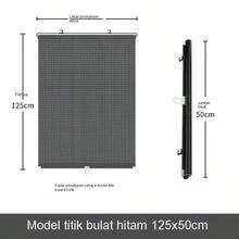 No Drill Suction Cup Balcony Sunshade Curtain, Bedroom Blackout Curtain, Home/Office Retractable Anti-UV Roller Blind - Black - View 10