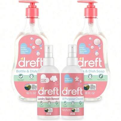 Dreft Plant-Based Baby Bottle Dish Soap – 18 Fl Oz, Fragrance Free, Dermatologist Tested, Removes Milk Film & Odors