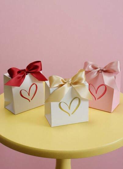 Joivida 10 piezas de elegantes mini cajas de regalo- Perfectas para el Día de San Valentín, bodas y celebraciones - Ideales para dulces, chocolates y regalos pequeños - Presenta recortes de corazón en elegantes colores rosa, blanco y rojo con lazos lujosos - Perfectas para regalar y decorar fiestas