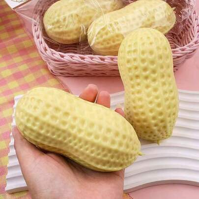 1/2pcs Squeeze Peanut Shaped Silicone Stress Relief Toy (Please Check Size Chart Before Ordering, Contains Important Information) - Adult Sensory Decompression Device, Suitable For Office Relaxation/Party Interaction, Creative Peanut Squeeze Toy For Stress Relief, Applicable To Office, School, And An Ideal Gift For Birthday, Holiday, And Family Gatherings.