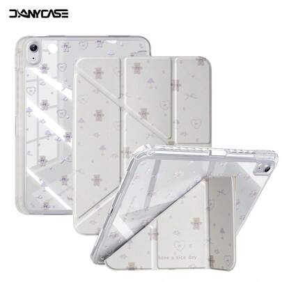 可爱图案智能保护套，带笔槽，兼容 iPad 第 11 代 A16 2025、第 10 代 10.9 英寸、Air 第 4/5 代 10.9 英寸、Air 11 M3 2025、第 7/8/9 代 10.2 英寸、A11+、S9、S10FE、S10 Lite