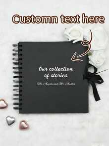 Retro Spiral Bound Customizable Photo Album, Creative Sticker DIY Album, Personalized Memory Album, Suitable For DIY Photo Album, Wedding Memory Album, Wedding Guest Book, Family, Couples, Classmates, Handmade Gift Album, Back To School, School Supplies, Wedding Gift For Bride - Multicolor - View 1