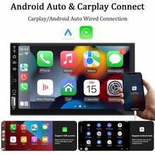 Hippcron Single DIN Car MP5 Player, 7-Inch HD Touchscreen, Bluetooth Connection, Support CarPlay And Android Auto, 12V Power, FM Radio, ISO Interface, AUX Input, SD Card Slot, USB Port - With Carplay and Android Auto - View 6