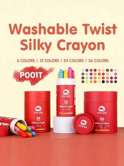 Mobee 12/24/36 Colors Smooth Watercolor Pastel Set, European Standard Fine Professional Painting Art Supplies, Back To School Season Oil Pastel Kit