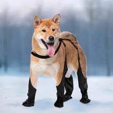 Anti-Slip Dog Shoes Pet Paw Dog Rain Booties Dirty-Proof Anti-Fall Dog Outdoor Suspender Sock Shoes Winter Waterproof Dog Boots - Black - View 5