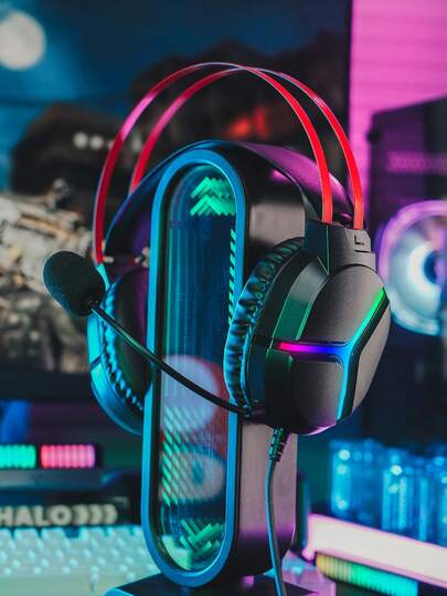 GX3 有线游戏耳机，带 RGB 灯光、环绕立体声、降噪麦克风，高性能 PC 游戏耳机